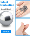 Top Shelf Rock Solid 316 Stainless Steel Paint Mixing Balls And Nail Polish Stirring Beads Smooth Rolling 4mm Metal Bearing Spheres shown in hand.