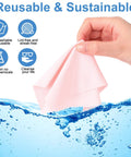 Frienda microfiber cleaning cloths for glasses, pink, 6x7 in, 50-pack