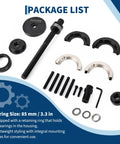Top Notch 85Mm Front Hub Bearing Removal And Installation Kit Featuring Tough Steel Puller Clamps; 85mm components, retaining ring included.