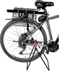 Beefy Heavy Duty Folding Bike Stand For Mountain And Road Bikes With A 360 Degree Clamp Lightweight Aluminum Alloy in use with bike