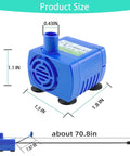 Cat Water Fountain Pump Submersible USB 5V, Ultra Quiet No Fuss Auto Shut Off, Water Level Sensor, LED Indicator, Stainless Steel IP68
