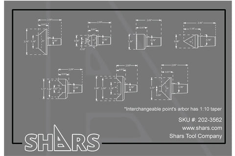 Technical diagram of 4MT Live Center Set With Interchangeable Nose For CNC Machining, includes 8 pieces with dimensions and specifications.