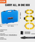 Strut Spring Compressor Kit For MacPherson And Conical Springs With Interchangeable Forks, heavy-duty case, yellow sleeves