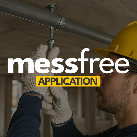 Worker in helmet using Fast Curing Construction Adhesive For Concrete, Brick, Stone And Granite With Extra Nozzle Included For Anchoring Heavy Duty Fasteners In Gray Structural Bonding 10.1 Fl Oz, 300 Ml on overhead pipe