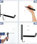 Steps to install Heavy Duty Wall Mount Kayak Rack For Garage With Rock Solid Steel Kayak Storage Hangers Holding Up To 200 Pounds.
