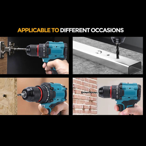 Rugged Brushless Cordless Drill Delivers 55 Nm Of Knob Twisting Torque And Twin Speed Settings for various materials like wood, metal, and masonry.
