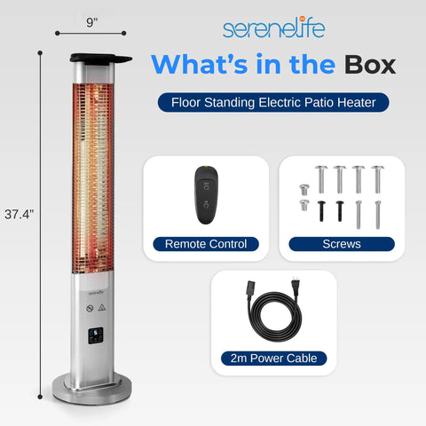 Outdoor Electric Patio Heater With Remote Control 900W Infrared Heat For Instant Warmth Aluminum Reflector IP65