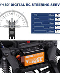 Beefy Torque Waterproof RC Servo With Metal Gears And Aluminum Case Digital Programmable 180 Degree Control for RC Cars