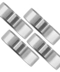 Heavy Duty Four Pack Spindle Bearing Repair Kit For 42 Inch Mower Deck quick snap spindle bearings, silver metal finish.