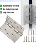 5 Inch Heavy Duty Door Hinges Crafted From Premium Stainless Steel With Precision Ball Bearings For Whisper Quiet Operation shown with screws.