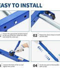 Installation steps for Heavy Duty Adjustable Tire Dolly Cart With 500 Lb Capacity Hella Tough Steel Frame, adjusting rollers.