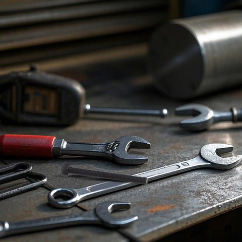 Heavy Duty Hex Socket Cap Screw Assortment Kit With 1600 Metric Thread Bolts And Allen Heads on a workshop table with tools.