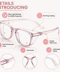 Womens Super Safe Glasses Anti Fog Scratch Proof Clear Lenses Side Shields Stylish Eye Protection For Nurses Labs Daily Grind Snazzy Goggles Youll Absolutely Love, pink color with flexible TR90 frame.