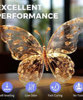 Clear epoxy resin butterfly sculpture showcasing excellent performance features like self-leveling and low odor.