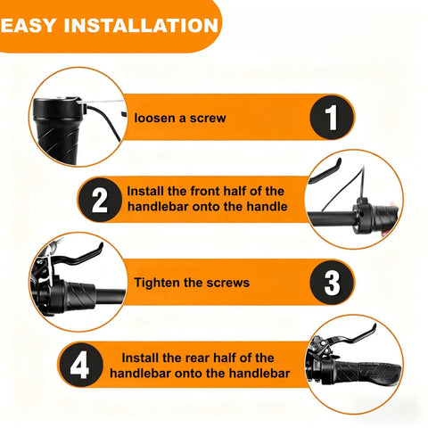 Installation steps for Half Twist Throttle For Electric Bikes Right Handle 20X Universal 12V To 72V Electric Bike Controller Compatible