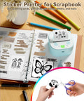 Bluetooth Sticker Printer Mini Portable Sticker Maker With 3 Roll Paper Inkless Thermal Printing for DIY crafts and journals