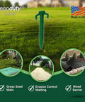 Contractor Grade Biodegradable 4 Inch Stakes 100 Count For Securing Weed Fabric Landscape Fabric Netting And Blankets Ribbed Design