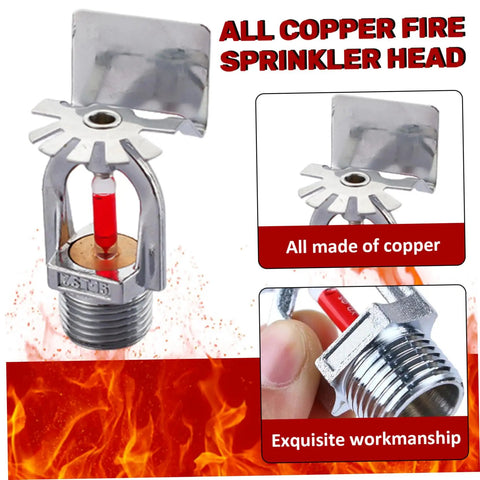 Top Notch Fire Sprinkler Head Replacement Pendent Type Quick Response Water Spray 1/2 Inch Thread with copper body for home safety.