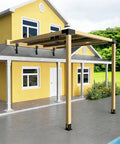 Beefed Up Heavy Duty Adjustable Patio Roof Riser Brackets Kit installed on pergola frame