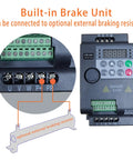 Budget Friendly VFD Variable Frequency Drive Inverter 1.5KW/2.2KW 1/2/3HP 380V With Speed Vector Control, Compact Motor Controller For Precise, Smooth Speed Adjustments, built-in brake unit and external resistor terminals