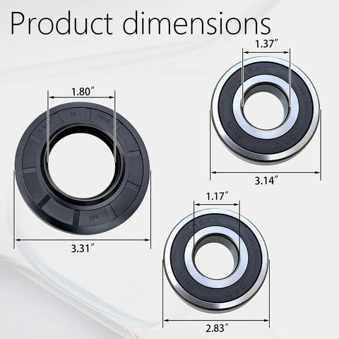 Heavy Duty Washer Tub Bearings And Seal Kit Builds A Ridiculous Seal To Stop The Screeching Slaps Easy Into Samsung Front Load Machines Replaces Dc6200156a 6601002632 Upgraded Oem Parts Whew No More Loud Laundromat Vibes, product dimensions shown.