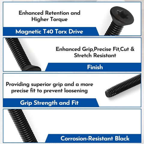 100 Pcs 5/16-18 X 2-1/2 Inch Flat Head Deck Screws Pro Grade For Hardwood And Laminate Flooring, Thread Forming, Black Phosphate