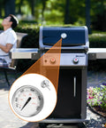 Smokehouse Ready Grill Thermometer Bbq Temperature Gauge Replacement For Weber Parts 7581 65040, mounted on a Spirit grill.