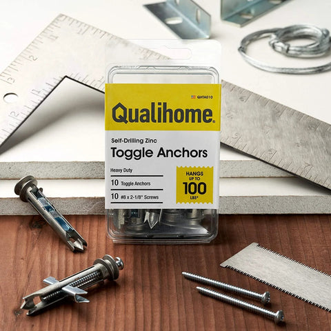 Self-Drilling Drywall Anchors And Screws Kit With Toggle Anchors And Zinc Plated Screws For Quick Secure Mounting