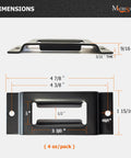 Heavy Duty 10 Pack E Track Tie Down Anchors Single Slot Anchor Points With Screws dimensions display with measurements.