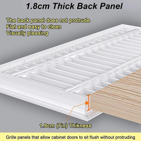 Professional Grade Return Air Grille With Slick Magnetic Latch Louvered Access Door Built In Dust Filter For Attic Crawl Space Or Drywall Walls No Sweat Setup Gray Handle Unit with 1.8cm thick back panel.