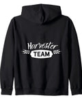 Back view of Team Harvesting Machine Zip Hoodie With Threshing Motif For Farmers And Farm Fans Embracing The Farm Life Style Funny