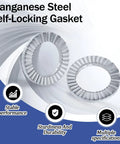 Premium 5/16 Inch Wedge Locking Washers 20 Pack Vibration Proof Manganese Steel Fasteners showcased with textured finish.