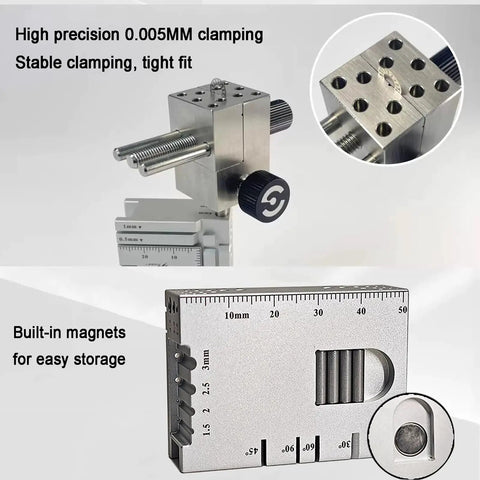 Mini Table Top Bench Vise For Model Building And Jewelry Making 0.005mm High Precision Clamp Split Type Design With Handy Workbench Base Small Parts Holder For Delicate Parts And Detailed Assembly, metal vise with magnetic base