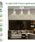 Arcfox 24W Three Light LED Track Lighting Kit With Dimmable Rotatable Heads 3000K Warm White ETL Listed CRI90 in modern room