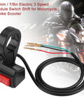 22mm Handlebar Switch Module For Motorcycles, E Bikes, And Scooters Universal 3 Speed Electric Ride Ready Bar Mounted Control Fits 22mm Handlebars Simple Install with red button and wire connectors