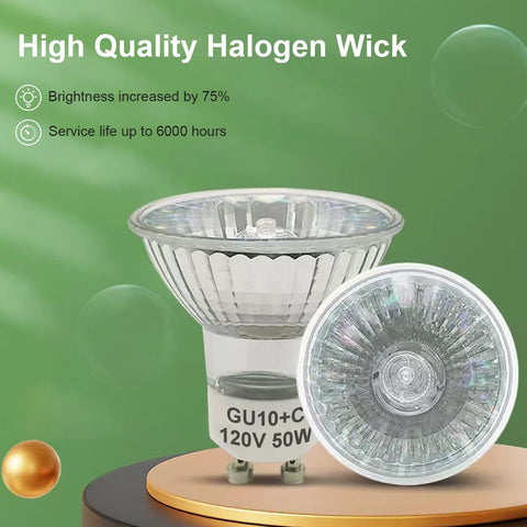 GU10 120V 50W Halogen Light Bulbs Pack Of 6 For Track Lighting And Range Hood Dimmable Candle Warmer Lamps 2700K Warm White
