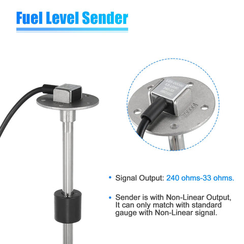 Badass Universal Fuel Sending Unit For Trucks Rvs Buses And Boats 240-33 Ohm Resistance 11 Inch Long Gas Tank Sensor Replacement with metal and plastic parts.