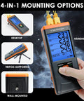 4 Channel Digital K Type Thermocouple Data Logger With 48K Records Pro Grade Temperature Recorder for various mounting options