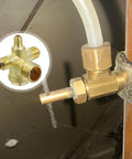 Heavy Duty 4 Way Pneumatic Check Valve Threaded Air Compressor Fitting Zinc Alloy Slick Quick Connect Air Hose Coupler mounted on hose