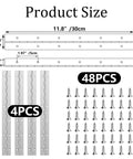 Diagram showing dimensions of Tough as Nails Heavy Duty 12 Inch Stainless Steel Piano Hinges 4 Pack With 48 Screws.