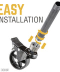 Zero Hassle Screws On Swivel Caster Wheels For Half Inch Pipe With Grippy Lock Brake and Rugged Build To Get Your Diy Bar Cart Or Workbench Rolling Smooth And Looking Fresh showcasing easy installation.