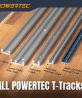 Pro Grade Badass 48 Inch Miter T Track With Secure T Bar Built To Rock For Table Saws And Router Tables Dad Approved Essential For Custom Sliding Jigs Twin Pack Bundle displayed on a workbench.