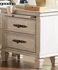 Top Notch Vintage Antique Bronze Cabinet Pulls With Three Point Seven Inch Spread on a white nightstand with two drawers.