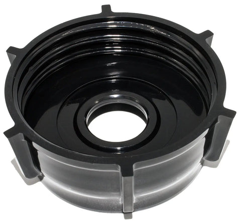 Replacement Plastic Base Bottom Jar Cap With Two Rubber O Ring Gaskets For Oster And Osterizer Blenders, black plastic material