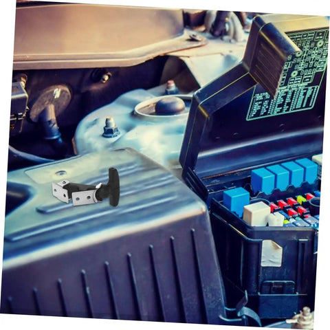 Rugged Rubber Hood Latch Kit For Quick Install And Quiet Ride No Squeak, attached to car engine cover
