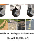Built Tough 4 Inch Heavy Duty Rubber Casters Set Two Locking Swivel Wheels Plus Two Fixed Rollers suitable for various surfaces.