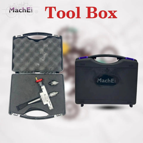 MT2 Tailstock Compatible Precision Taper Turning Attachment in open and closed carrying case