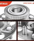 Close-up of Rear Wheel Bearing and Hub Assembly with ABS Ring, showcasing sealed precision bearing details, fits Acura TL and Honda Accord 1998-2003.