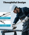 Rugged Pneumatic Cut Off Tool With Long Handle Air Angle Grinder used by a worker on metal, showing adjustable speed features.