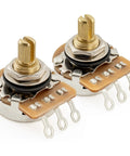 Killer Brass Short Split Shaft Guitar Pots Set With Smooth Audio Linear Taper for USA Electric Guitars Basses, 24 Spline